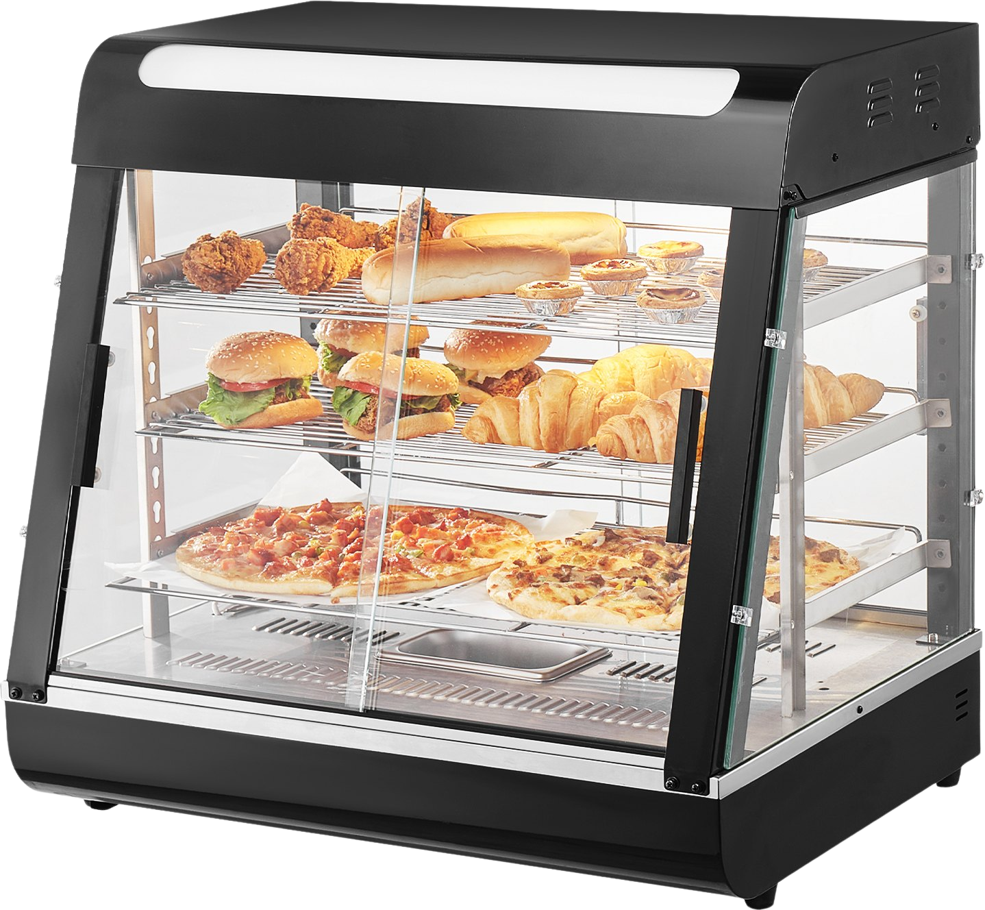 Vevor Commercial Food Warmer 3-Tier Display 117 Qt Countertop Cabinet with LED Lights 1200W New