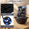 Tabletop water fountain featuring adjustable flow speed, low-noise pump, and color-changing LED light for tranquil.