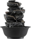 Tabletop Water Fountain with LED Light Indoor Desktop Cascading Water Feature