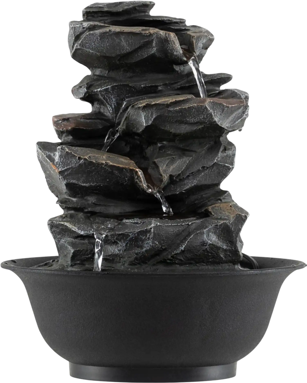 Tabletop Water Fountain with LED Light Indoor Desktop Cascading Water Feature