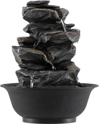 Costway Tabletop Indoor Water Fountain LED Cascading Desktop Water Feature 36702092 New
