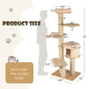 Costway Modern Cat Tree Tower with Scratch Posts and Washable Mats New