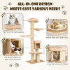 Costway Modern Cat Tree Tower with Scratch Posts and Washable Mats New