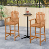 Tall Adirondack chairs made of solid acacia wood with armrests and footrest, perfect for patio or deck seating.