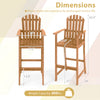 Tall Adirondack chair with armrests and footrest, made of acacia wood, ideal for deck seating and social engagement.