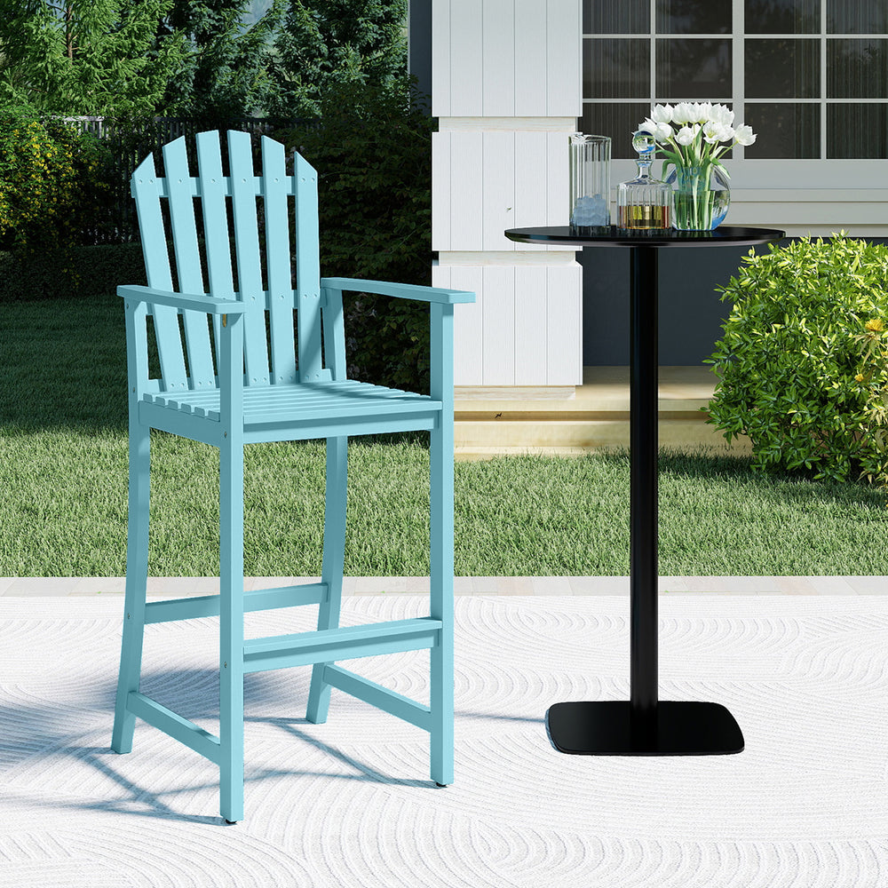 Tall Adirondack Chair with Armrests and Footrest for Deck-Turquoise - Gallery View 1 of 8