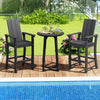 Tall Adirondack Chair Outdoor Bar Stool with Ergonomic Backrest for Backyard-Black - Gallery View 1 of 9