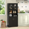 Tall Bathroom Cabinet Large Floor Storage Cabinet with Acrylic Doors and 3 Cubes-Black - Gallery View 1 of 10