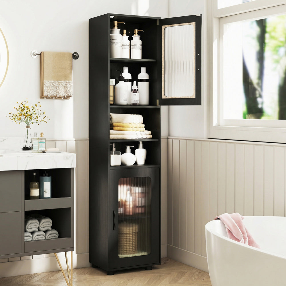Tall Bathroom Storage Cabinet 67 Inches Freestanding Storage Organizer-Black - Gallery View 1 of 12