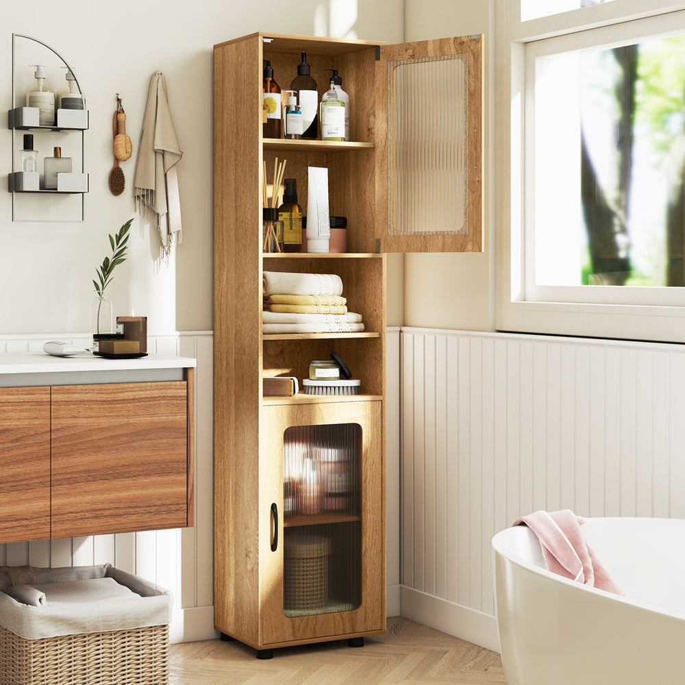 Tall Bathroom Storage Cabinet 67 Inches Freestanding Storage Organizer-Natural - Gallery View 1 of 12