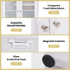64.5-inch tall bathroom storage cabinet with tempered frost glass doors, adjustable shelves, and exquisite round.