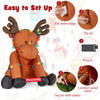 8.5 feet tall inflatable reindeer with 24 LED string lights, featuring a Merry Christmas banner for festive outdoor.