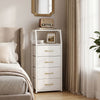Tall Dresser with 4 Fabric Drawers and Metal Frame for Bedroom-White - Gallery View 1 of 10