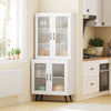 70.5 inch Tall Kitchen Pantry Cabinet Cupboard with 4 Transparent Doors-White - Gallery View 1 of 10