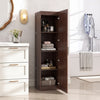 Tall Storage Cabinet with 4 Storage Shelves for Bathroom Living Room-Brown - Gallery View 1 of 10