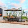 9.5 Feet Square Patio Cantilever Umbrella with 360° Rotation-Coffee - Gallery View 1 of 10