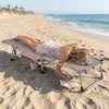 Tanning Chair with Face Arm Holes Portable Sunbathing Chair-Beige - Gallery View 1 of 8