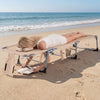 Tanning Chair with Face Arm Holes Folding Chair-Beige - Gallery View 1 of 9