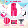 Portable pink tanning chair with face arm holes, adjustable backrest, and breathable Oxford fabric for beach relaxation.