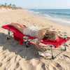 Tanning Chair with Face Arm Holes Portable Sunbathing Chair-Red - Gallery View 1 of 9