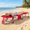 Tanning Chair with Face Arm Holes Folding Chair-Red - Gallery View 1 of 9