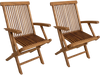 Teak wood folding dining chairs set of 2 features a breathable slatted seat and ergonomic backrest for outdoor comfort.