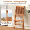 Teak wood folding patio chairs set of 2 features a compact design for easy storage and portability, ideal for outdoor use.
