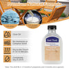 Wood wax oil bottle for teak care, clear formula enhances wood grain, dries quickly, ideal for indoor and outdoor.