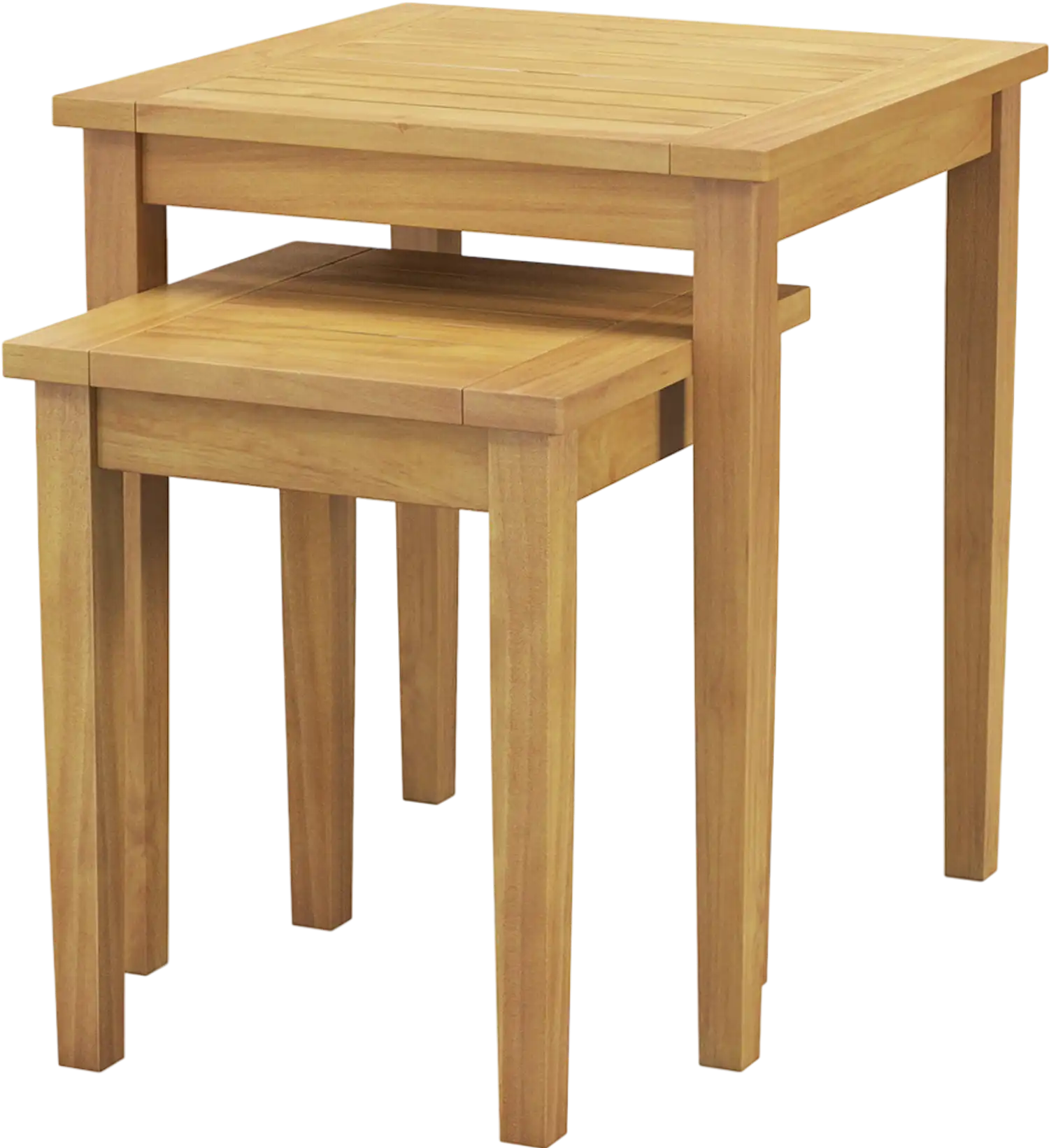 Costway Teak Wood Outdoor Patio Nesting Coffee Table 2-Pc 62819473 New