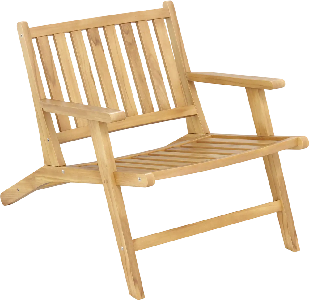 Teak Wood Outdoor Reclining Chair with Comfortable Backrest and Armrests