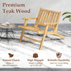 Teak wood outdoor reclining chair with smooth edges, offering durable comfort and style for any outdoor space.