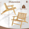 Teak wood outdoor reclining chair with armrests and backrest, dimensions shown, supports up to 352 lbs for patio use.