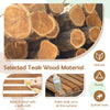 Close-up of selected teak wood logs, showcasing natural material for the Teak Wood Patio Dining Chair, ideal for.