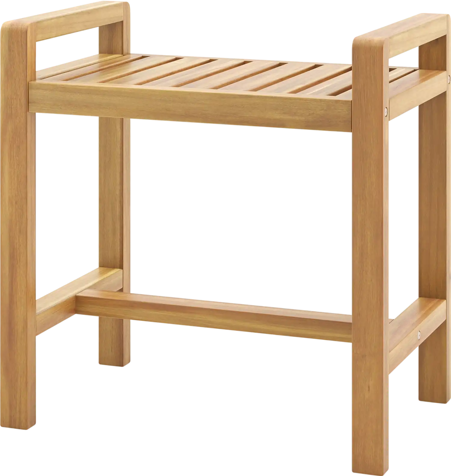Costway Teak Wood Shower Bench Bath Seat for Inside Shower 753128469 New