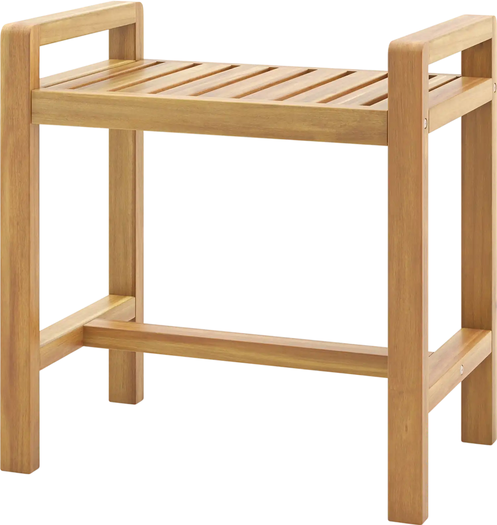 Teak Wood Shower Bench for Inside Shower Shaving Legs