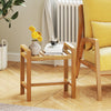 Teak wood shower bench featuring a solid structure and water-resistant finish, perfect for stylish bathroom seating.