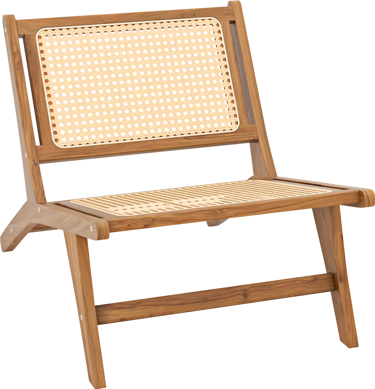 Costway Teak Wood Rattan Patio Dining Chair 59738162 New