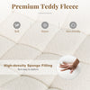Close-up of the soft teddy fleece texture and high-density sponge filling of the white armless office chair for comfort.