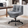 Teddy Plush Office Chair with Footrest and Adjustable Height for Home Office-Gray - Gallery View 1 of 11
