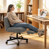 Teddy plush office chair with footrest features adjustable height and ergonomic design for comfortable seating in any room.
