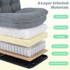 Detailed view of the Teddy Plush Office Chair layers, featuring plush teddy fabric, sponge, and spring padding for comfort.