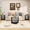 Tempered Glass Coffee Table Set of 3 for Living Room Bedroom-Black - Gallery View 1 of 8