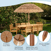 Thatched Tiki umbrella with foldable stand, 6.5 feet, made of polyester and PP, ideal for outdoor sun protection.