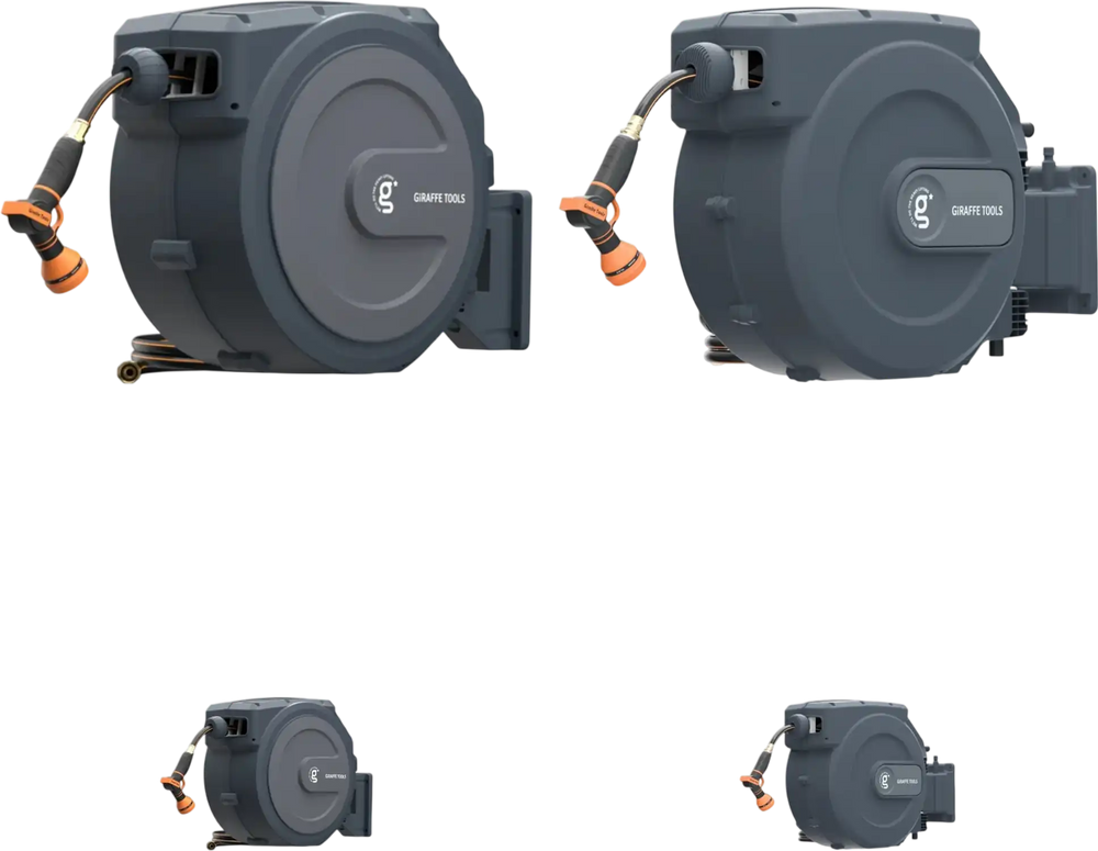 Giraffe Tools Retractable Hose Reel Bundle 100ft + 155ft New