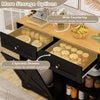 Tilt Out Trash Can Cabinet in black with wide countertop, spacious drawers, and adjustable shelves for versatile.