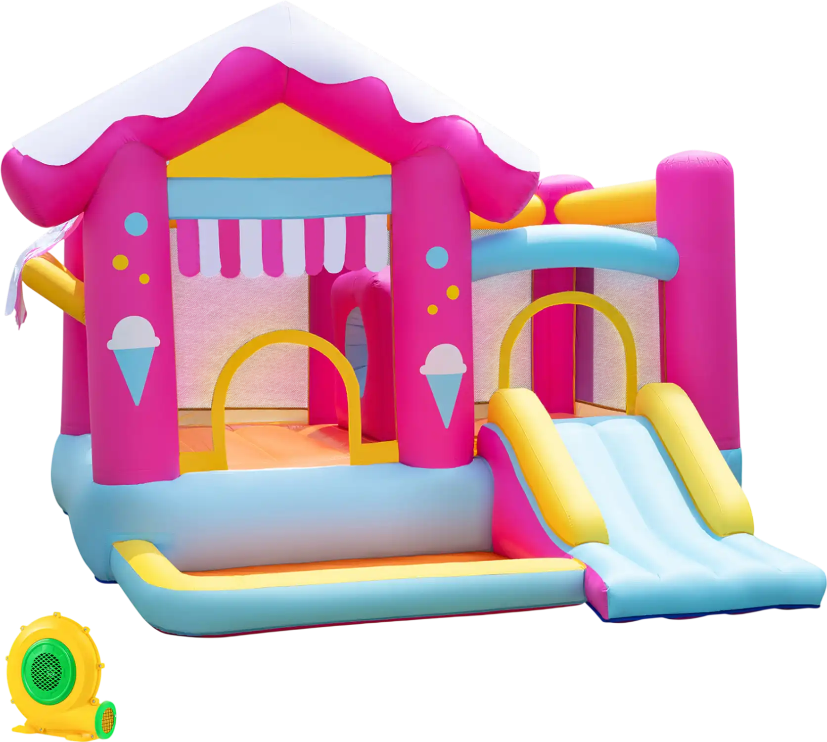 Costway 5-in-1 Inflatable Bounce House Tunnel 680W Blower Kids 3-12 49347879 New