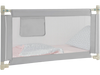 Toddler bedrail in gray with side pocket, adjustable height, and seamless design for safety and convenience.