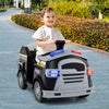 Toddler fire toy car in black with steering wheel, music panel, and safety features for kids aged 37-95 months.