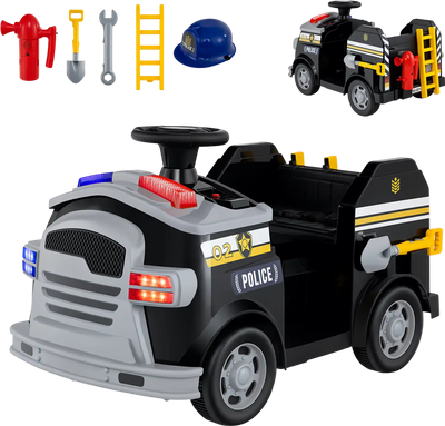 Costway 12V Toddler Fire Truck Ride-On Toy w/ Shovel & Wrench 764831952 New