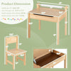 Toddler multifunctional activity table and chair set with paper roll holder, featuring solid wood legs and ample.